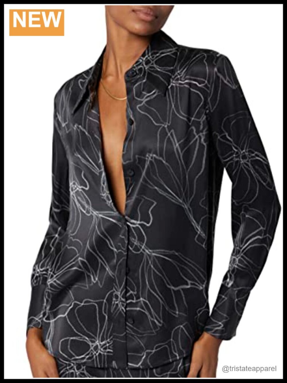 Equipment Silk Blouse Button Down Long Sleeve Collared Leona